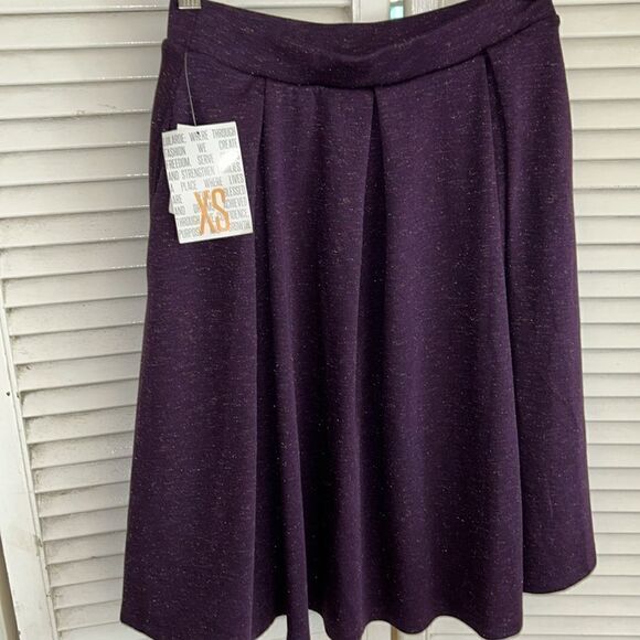 Power 💥 Purple Sparkle ❇️ ✨2 Pocket Skirt Fit & Flare Skirt NWT - Picture 8 of 17